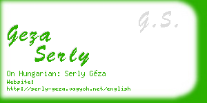 geza serly business card