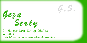 geza serly business card
